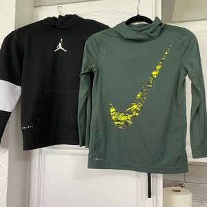 JORDAN boys 
Hoodie & NIKE Hoodie Boys Green
Dri-Fit Long Sleeve HOODIE MED